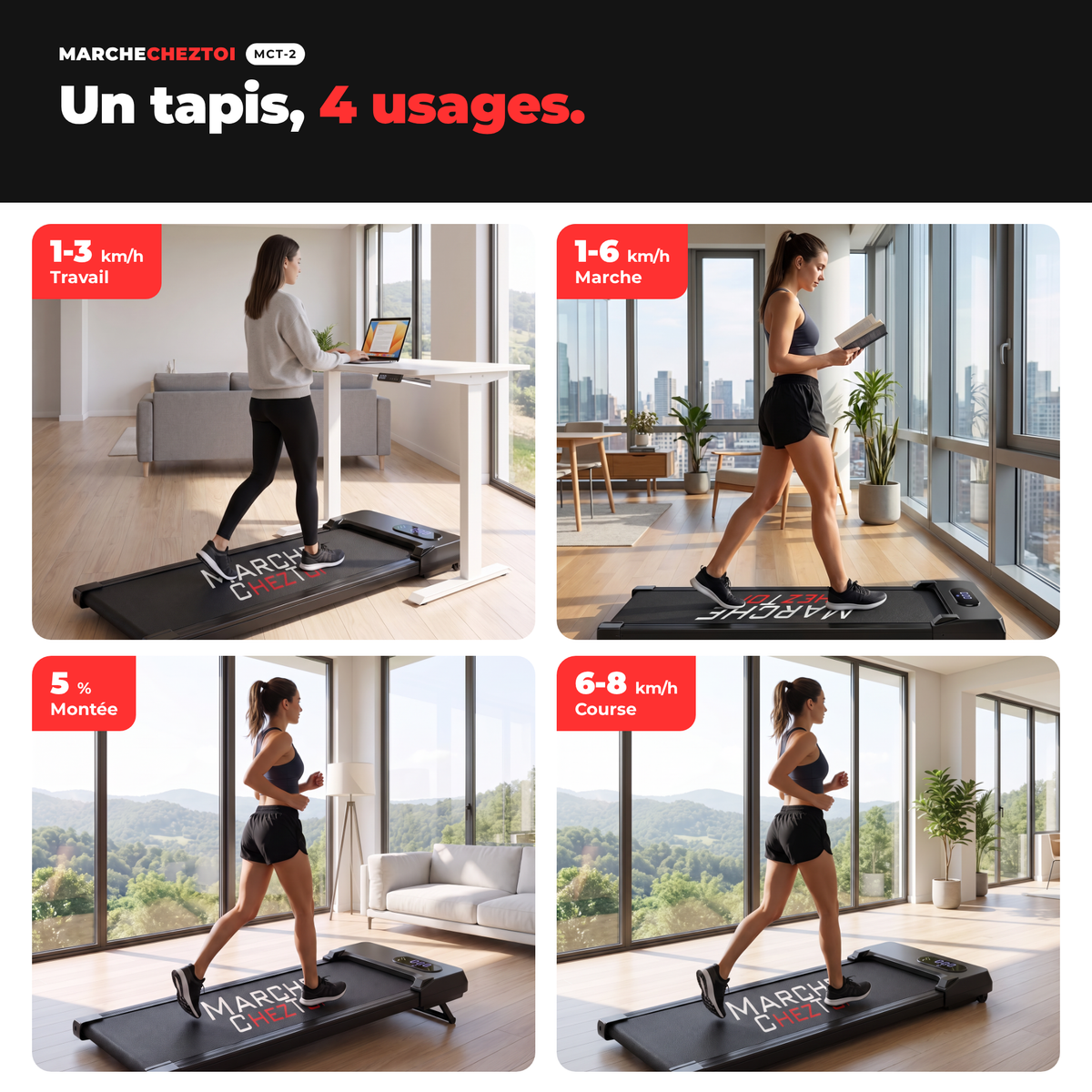 TAPIS DE MARCHE MCT-2 INCLINABLE